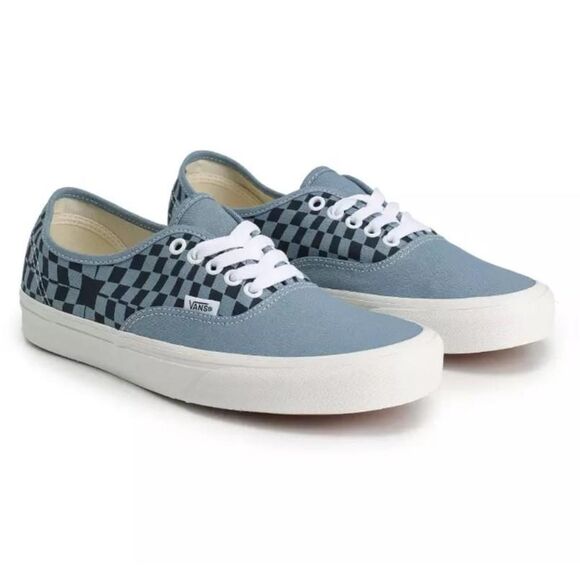 Vans Authentic Warp Checkered Blue Skate Shoes Men\'s size 8 NEW! main image 3